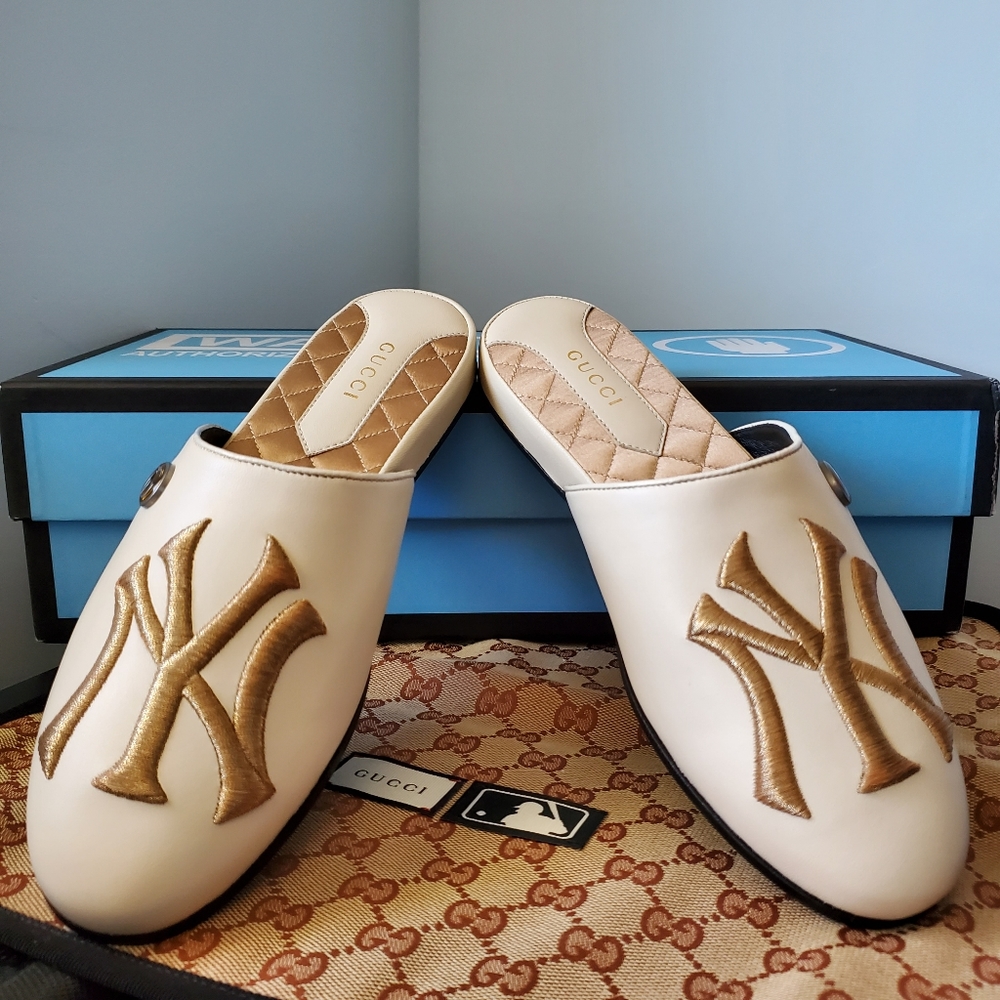 Gucci Princetown Limited Edition NY Yankees Mules - Picture 2 of 15